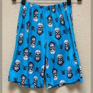 Boy’s Fortnite Skull Trooper Face Logo Print Pajama Sleepware  lShorts Size-M